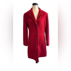 Calvin Klein couture wool and angora vintage coat Sz 8 Red